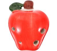 Fruit-shaped 6 Hole Ceramic Ocarina Red with Hanging Rope | Standard Tone, Prevents Air Leakage, Decorative Design for Adults and Children