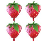 Fruit Shaped Balloons - 4PCS Foil Balloon Set, tropical summer designs, strawberry and watermelon jumbo balloons | festive decoration props with vibrant colors for birthday gender reveal wedding party