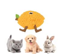 Fruit Shaped Snuffle Mat for Dogs and Cats, Interactive Slow Feeding Toy with Crinkle Paper BB Squeaker and Bell, Peach Watermelon Lemon Pear Design, Soft Fleece with Non-Slip Bottom (lemon)