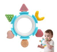 Fruit Shaped Teething Toys for Baby, Silicone Teething Ring for Babies, Teether Toys 0 3 6 12 Months Toddler, BPA Free Chew Toys Easy to Grasp Accessories for Boy Girl Infant Gifts, Blue