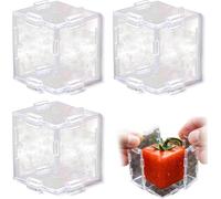 Fruit Shaping Mold for Growing Unique, 3Pcs Triangular & Cubic Fruit Shaped Molds for Tomato/Strawberry... Reusable Transparent Plastic Fruit Vegetable Growing Molds, Fruits Shaper Tool (Cubic*3)
