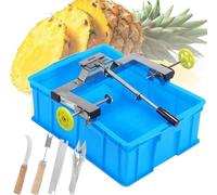 Fruit Shop Food Processing, Commercial Pineapple Corer with Adjustable Spacing 30-37 Cm, Retractable Double Pole and Cut Arcs Fast Complete for Home, Restaurant, Bar, Supermarket