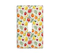 Fruit Single Light Switch Cover Plate, Summer Vibrant Leaf Watermelon Summer Yellow Plastic Standard Size Toggle Light Switch Cover for Home Living Room Bedroom Bathroom Decor (Single)