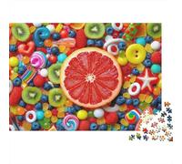 Fruit Slice 1000 Piece Jigsaw Puzzle Paper for Adults Candy Pattern Focused Mindfulness Family Game Home Decoration Gift 38x26cm/1000pcs