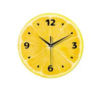Fruit Slice Wall Clock Decorative, Silent Wall Clocks Battery Operated with Crystal Ceramic Surface and Black Hands, Fun Creative Accent for Living Room, Bedroom Or Office Modern Interior Decoration