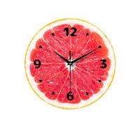 Fruit Slice Wall Clock Decorative, Silent Wall Clocks Battery Operated With Crystal Ceramic Surface And Black Hands, Fun Creative Accent For Living Room, Bedroom Or Office Modern Interior Decoration