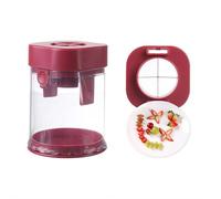Fruit Slicer Cup, Manual Cutting Machine Cup Slicer, Small Grape Cutter S-licer Tool, Push Type Fruit Cutter with Plate, Detachable F-ruit Slicing Tool Kitchen Gadgets for Food Prep