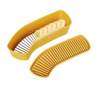 Fruit Slicer Cutter Portable Handheld Banana Slicer Multipurpose Cucumber Cutter Slicing Tool Dishwasher Safe Slicers Tool for Strawberry Egg Hot Dog Grape(Yellow)