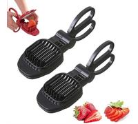 Fruit Slicer, Strawberry Cutter, Multi-Purpose Egg Slicers for Hard Boiled Eggs, Banana Slicer for Fruit Sausages, Cucumbers, Mushroom Cutter, Rapid & Safe Slicing Kitchen Gadgets (Black)