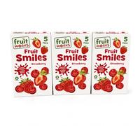 Fruit Smiles Strawberry Flavoured Chewy Gums Multipack, 5 Snack Packs per Box, Pack of 3, 90g Each Box, Bursting with Fruit Juice, No Artificial Colours or Flavours, Vegan