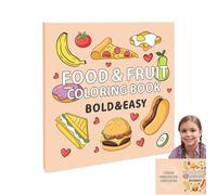 Fruit & Snack Coloring Book,Fruit & Vegetable Coloring Book | Simple Coloring Book - Big, Bold & Simple Designs Coloring Pages for Teens