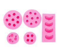 Fruit Snack Molds 5Pcs Silicone Gummy Molds Includes Pineapple, Orange, Strawberry & Raspberry, Blueberry Lovely Food-Grade 3D for Cupcake, Soap, Chocolate.