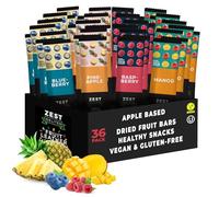 Fruit Snacks by Zest Delites, Dried Fruit Leather Bars, Healthy Snacks for Adults, Vegan, Lavashak, Healthy Sweets, Apple-Based Pineapple, Mango, Blueberry, Raspberry 25g x 36