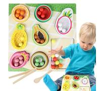 Fruit Sorting Game,Wooden Safe Development Of Motor Skills Do-If-Or Game - Fruit and Color Recognition Game Sensory Toy,for Toddlers, Toddlers, Boys, Girls and
