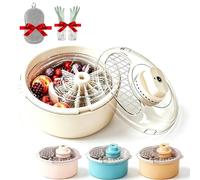 Fruit Spinner Cleaner, Fruit and Vegetable Washer with Non-Slip Base, Multifunctional Salad Spinner and Produce Washer for Kitchen Prep，White