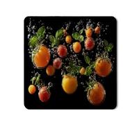 Fruit Splash Washer Dryer Top Protector Mat, Vibrant Bubble Fruit Design, Fresh and Lively Patterned Rubber Anti-slip Waterproof Washer And Dryer Mats for Laundry Room 24x24 Inch