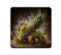 Fruit Splash Washer Dryer Top Protector Mat, Vibrant Watercolor Fruit Design, Summer Kitchen Decor, Rubber Anti-slip Waterproof Washer And Dryer Mats for Laundry Room 24x24 Inch