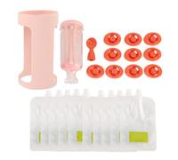 Fruit Squeeze Station Baby Food Squeeze Station for Homemade Baby Food Plastic Fruit Puree Baby Food Pouch Filling Maker with 10pcs 118ml Pouches (Pink)