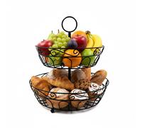 Fruit stand Fruit bowl Fruit basket Fruit storage Vegetable holder 2 tiers Metal