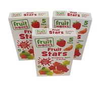 Fruit Stars Mixed Fruit Chewy Sweets 90g x 3 Boxes, 5 Snack Packs Per Box, Strawberry Apple & Orange Flavours Vegan Fruit Gums for Lunchboxes & Snacking