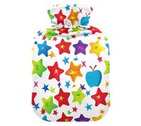 Fruit Stars Rainbow Water Bottle for hot Water with Soft Cover, 2L hot compresses for The Body for Tummy Warmer, Hand Feet Warmer