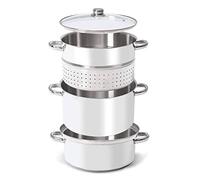 Fruit Steam Juicer 11Qt Vegetables Juicer Steamer Multipot, 304 Stainless Steel Kitchen Cookware with Lid, Hose, Clamp, Loop Handles for Making Juice, Jelly, Jams, Pasta