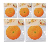 Fruit Sticky Notes, Orange Shaped Pads, Memo Set, Cute Writing Notes, 5 Pieces for Office School Classroom Desk College Work Home Couples Friends Students Stationery Reminder Planner Study Note 8cm