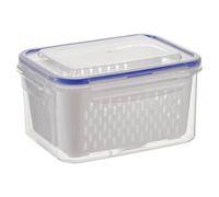 Fruit Storage Containers for Fridge, Leakproof Fridge Containers | Fruit Storage Containers with Removable Colander, Airtight Lid & Stackable Design for Washing, Draining & Fridge Storage