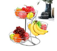 Fruit Storage Countertop - 3-Tier Metal Organizer | Non-Slip Space-Saving Fruit Holder For Kitchen, Pantry, Cabinet, Apartment, Or Restaurant, Multi-Layer Basket For Fruits, Vegetables, Bread, And