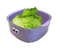 Fruit Strainer Bowl | 2 in 1 Fruit Vegetable Washing Strainers | Double Layered Food Drain Basin, Multifunctional Cute Veggie Washer Basket for Pasta Salad Berry Cleaning