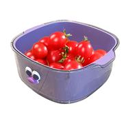 Fruit Strainer Bowl | 2 in 1 Kitchen Draining Bowl | Double Layered Fruit Vegetable Washing Strainers, Cute Pasta Rice Strainer Basket for Salad Berry Cleaning