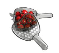 Fruit Strainer | Strainer Basket with Handle and Lid,Small Kitchen Colander, Water Scoop, Food Storage Container for Washing Fruits