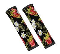 Fruit Strawberries Flower Seat Belt Pads for Car 2 Pack Soft Neoprene Seatbelt Cover Shoulder Pad Neck Cushion Protector Universal Fit for Car Backpack Travel Comfort