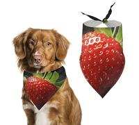 Fruit Strawberry Dog Bandana Triangle Dog Scarf Washable Polyester Dog Bibs Cute Pet Bandana for Medium Large Dogs Puppy and Cats