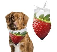Fruit Strawberry Dog Bandanas Cute Soft Cotton Puppy Scarves Washable Daily Summer Durable Triangle Reversible Bibs Suitable for Small Medium Large Dogs and Cats