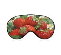 Fruit Strawberry Eye Mask Soft Sleep Mask for Side Sleeper Light Blocking Night Eye Cover with Adjustable Strap Sleep Shade Cover Night Blindfold Eyeshade Sleeping Masks for Travel