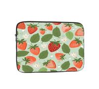 Fruit Strawberry Floral Shockproof Laptop Sleeve 17 Inch, Oxford Fabric Case With Foam Padding, Lightweight Protective Cover For Pad Notebook, Business School Travel Use