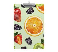Fruit Style Pattern Clipboard 8.5×12.5 Inch Acrylic Clip Board with Metal Clip A4 Letter Size Decorative Clipboard Cute Hanging Clipboards for Office, Teacher, Nurse, Doctor,