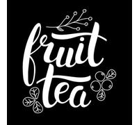 Fruit Tea Lettering and Berries Hand Drawn Calligraphy and Brush Pen Lettering Phrase Mural and Wall Vinyl Decal 67.2x74.9cm Self Adhesive White