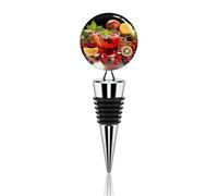 Fruit Tea Wine Stopper Zinc Alloy Beverage Bottle Stopper Reusable Leak Proof Wine Cork Cute Champagne Saver Decorative Bottle Sealer Plug Gift for Men Women