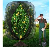 Fruit Tree Netting Bird Protection,240x240CM Insect Bird Barrier Netting Mesh with Drawstring and Zipper, large Garden Fruit Netting Fine Mesh for Blueberry Vegetables Flower Strawberry