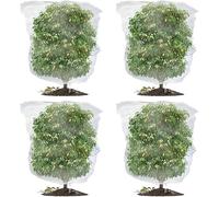 Fruit Tree Netting Bird Protection - Fine-meshed Insect Net with Drawstring, Bird Netting for Garden, Insect Bird Barrier Tree Net, for Small Bush Vegetables Strawberry Bush (4, 100x150cm)