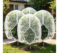 Fruit Tree Netting Bird Protection with Zipper, Bird Insect Barrier Netting Fine Mesh Protection Bags, Cherry Plant Net for Protect Plant Fruits Flower From Insect Bird Eating (4PCS 105 * 72CM)