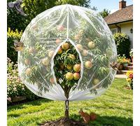 Fruit Tree Netting Bird Protection with Zipper, Bird Insect Barrier Netting Fine Mesh Protection Bags, Cherry Plant Net for Protect Plant Fruits Flower From Insect Bird Eating (183 * 183CM)