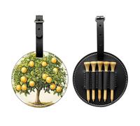 Fruit Trees Black Printed Golf tee Storage Bag - for Men only, Durable PU Material, Easy to Carry, Enhance The Golf Experience