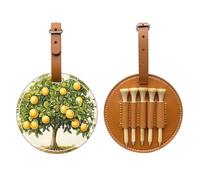 Fruit Trees Brown Printed Golf tee Storage Bag - for Men only, Durable PU Material, Easy to Carry, Enhance The Golf Experience