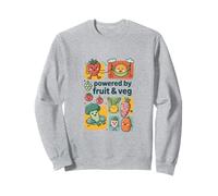 Fruit Veg Powered Vegan Kids Cute Kawaii Design Sweatshirt