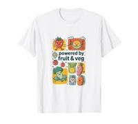 Fruit Veg Powered Vegan Kids Cute Kawaii Design T-Shirt