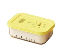 Fruit Vegetable Container for Refrigerator, Sealed Box with Drain Basket, Space Saver, Kitchen Storage Solution for Eating