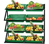 Fruit Vegetable Display Shelf - 4/5 Layer Stand with 8/10 Baskets for Retail Pantry, Convenience Stores & Kitchens, Large Capacity Snack Storage Organizer